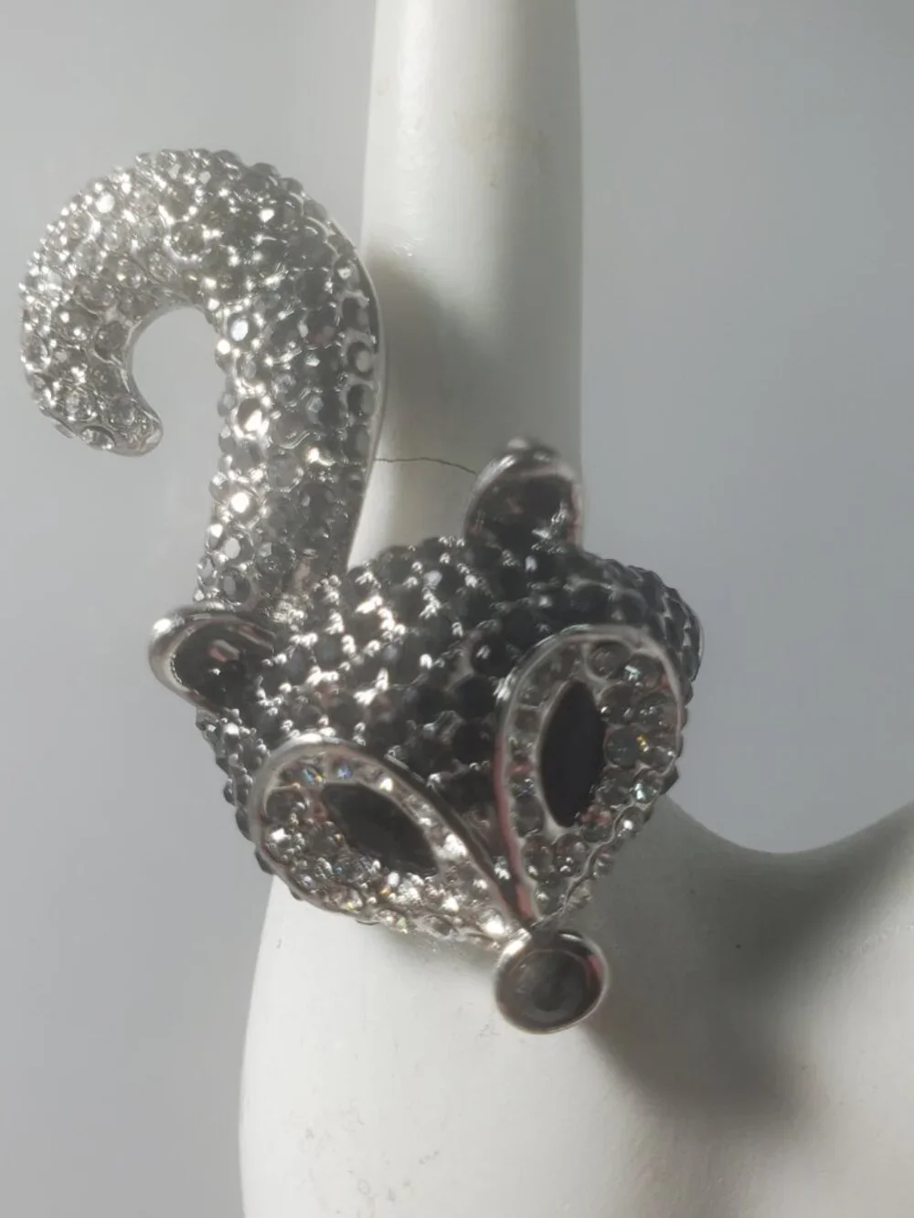 Vetta Whimsical Fox Wrap Ring with Pave Rhinestones – Size 7.5